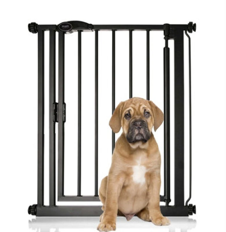 Image of Bettacare Auto Close Pet Gate, 68.5Cm - 75Cm, Matt Black, Narrow, Narrow Pressure Fit Stair Gate For Dog & Puppy