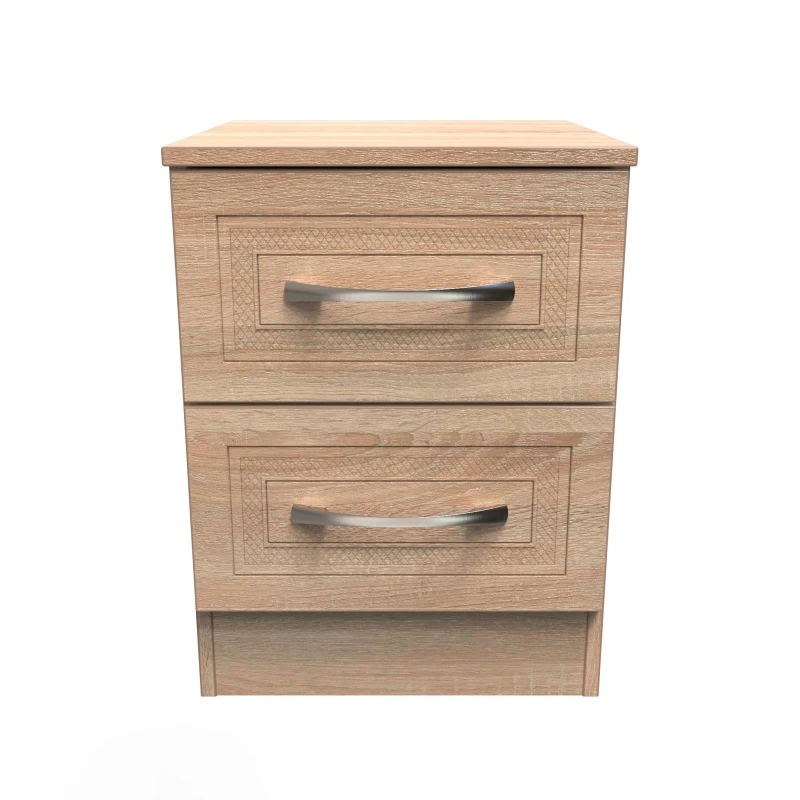 Image of Stafford 2 Drawer Bedside Cabinet In Bardolino Oak (Ready Assembled)