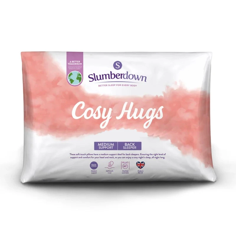 Image of Slumberdown 4 Pack Cosy Hugs Medium Support Pillows White