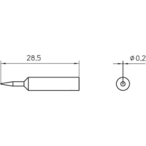 Image of Weller XNT 1S Soldering tip Round Tip size 0.2mm Content