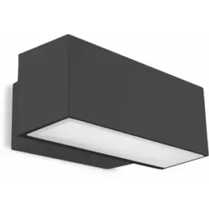 Image of Afrodita fluorescent wall light, aluminum and glass, urban gray
