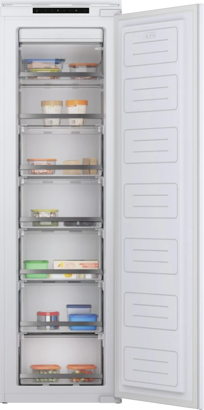 Image of Haier Series 6 HAUN518EWK Integrated Frost Free Upright Freezer with Fixed Door Fixing Kit - E Rated