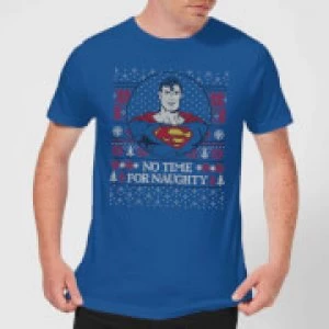 Image of Superman May Your Holidays Be Super Mens Christmas T-Shirt - Royal Blue - XL