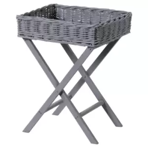 Image of Grey Wicker Basket Butler Tray