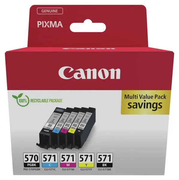 Image of Canon PGI-570 & CLI-571 Ink Cartridges - Black & Colour
