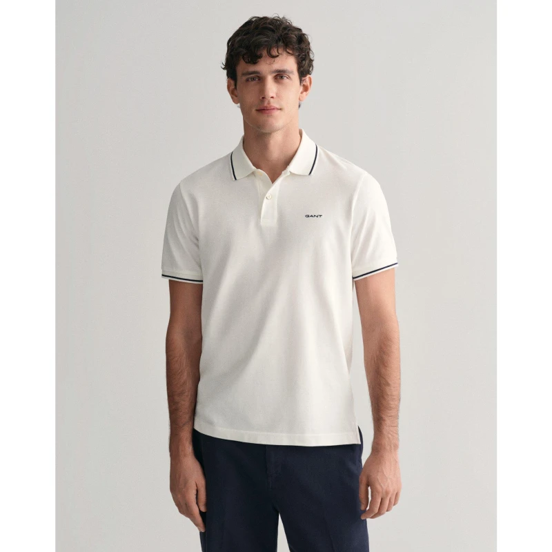 Image of Gant TIPPING SS PIQUE POLO White S White S