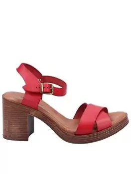 Image of Hush Puppies Georgia Heeled Sandals, Red, Size 8, Women