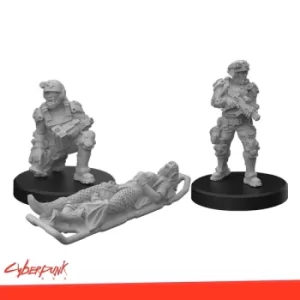 Image of Cyberpunk Red Miniatures: Trauma Team A (Paramedic, Pre-paid Pickup and Security 1)