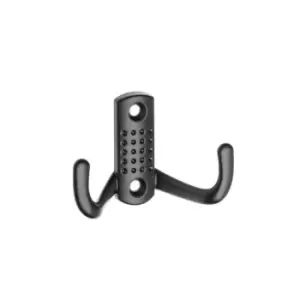 Image of GTV Double Hat Coat Hanger Hook Door Wall Bath Small - Black, Pack of 4