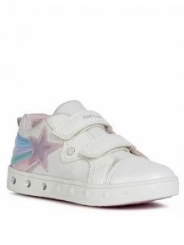 Image of Geox Girls Skyline Strap Trainers - White
