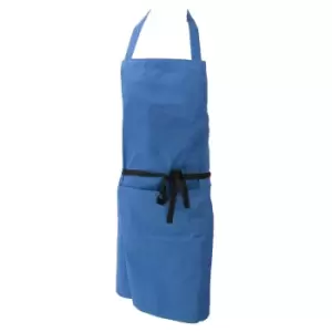 Image of Dennys Ladies Polycotton Bib Apron With Pocket (sapphire)