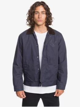 Image of Canvas Cord - Workwear Cord Collar Jacket For Him - Blue - Quiksilver
