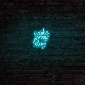 Image of Wake Pray Slay - Blue Blue Wall Lamp
