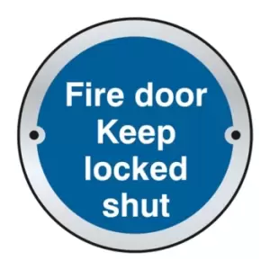 Image of Fire Door Keep Locked Shut Door Disc - SSS (75mm Dia.)