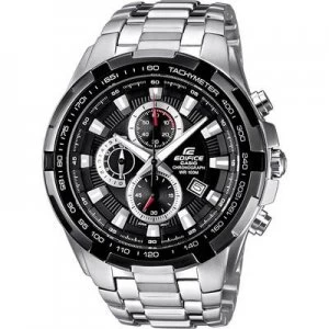 Image of Casio Chronograph Wristwatch EF-539D-1AVEF (L x W x H) 53.5 x 48.5 x 11.5mm Silver, Black Enclosure material=Stainless steel Material (watch strap)=St