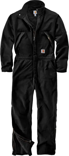 Image of Carhartt Washed Duck Insulated Overall, black, Size XL