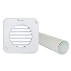 Image of Xpelair Simply Silent DX150 6"/150mm White Square Wallkit - 93021AW