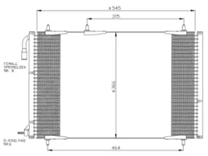 Image of NRF 35836 Air Conditioning Condenser OE 1610161180,6455CH,6455CJ,6455FY,6455W6