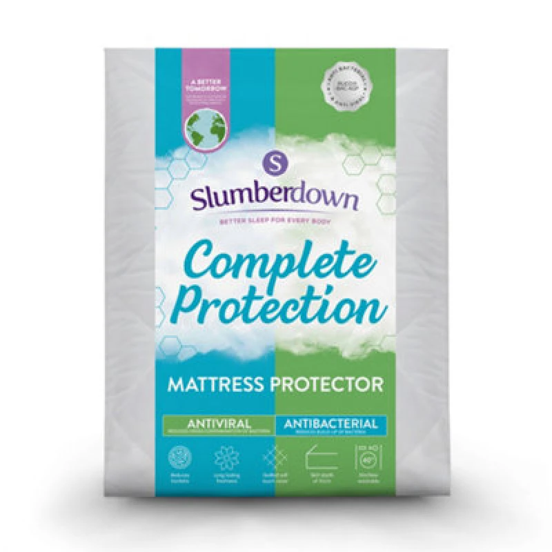 Image of Slumberdown Slumberdown Complete Protection Anti Viral Mattress Protector in White Size: King White King Unisex 5012924066432