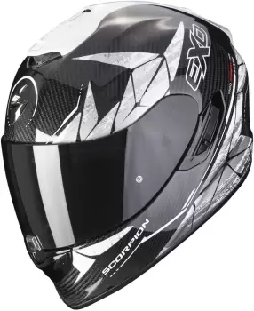 Image of Scorpion EXO-1400 Air Carbon Aranea Helmet, black-white, Size L, black-white, Size L