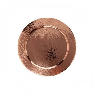 Image of Hotel Collection Hotel Beaten Metal Charger Copper - Copper
