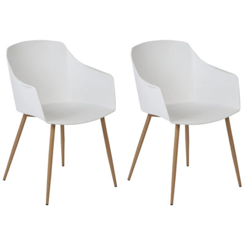 Image of Beliani Set Of 2 Dining Chairs Fonda Ii White