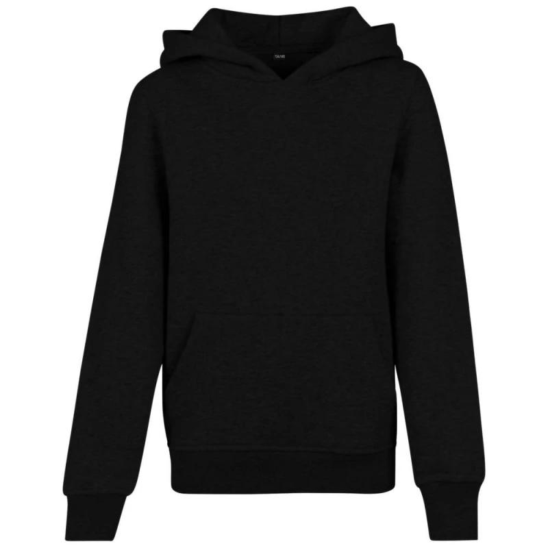 Image of Build Your Brand Plain Hoodie in Black Size: 4-6 Years Black Unisex 4-6 Years