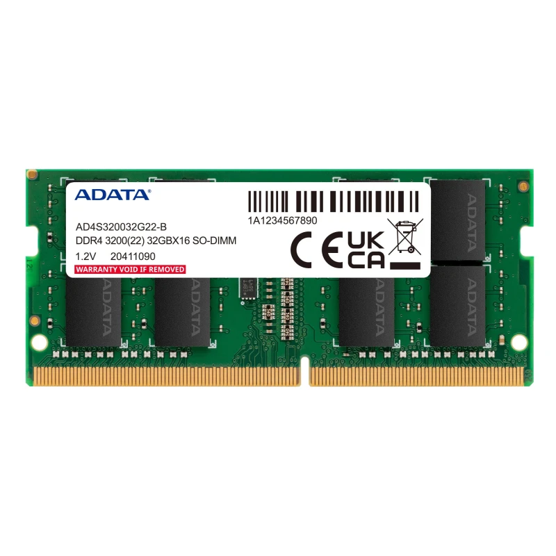 Image of ADATA AD4S32008G22-DTGN memory module 16GB 2 x 8GB DDR4 260-pin SO-DIMM AD4S32008G22DTG