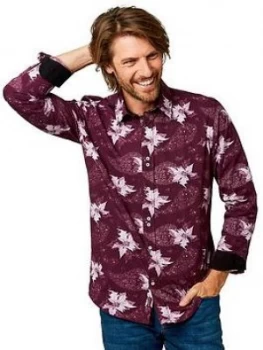 Image of Joe Browns Fantastic Floral Shirt - Purple, Size S, Men