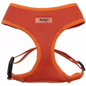 Image of Soft Comfortable Mesh Breathable Fabric Dog Puppy Pet Adjustable Harness - Orange - Small - Bunty