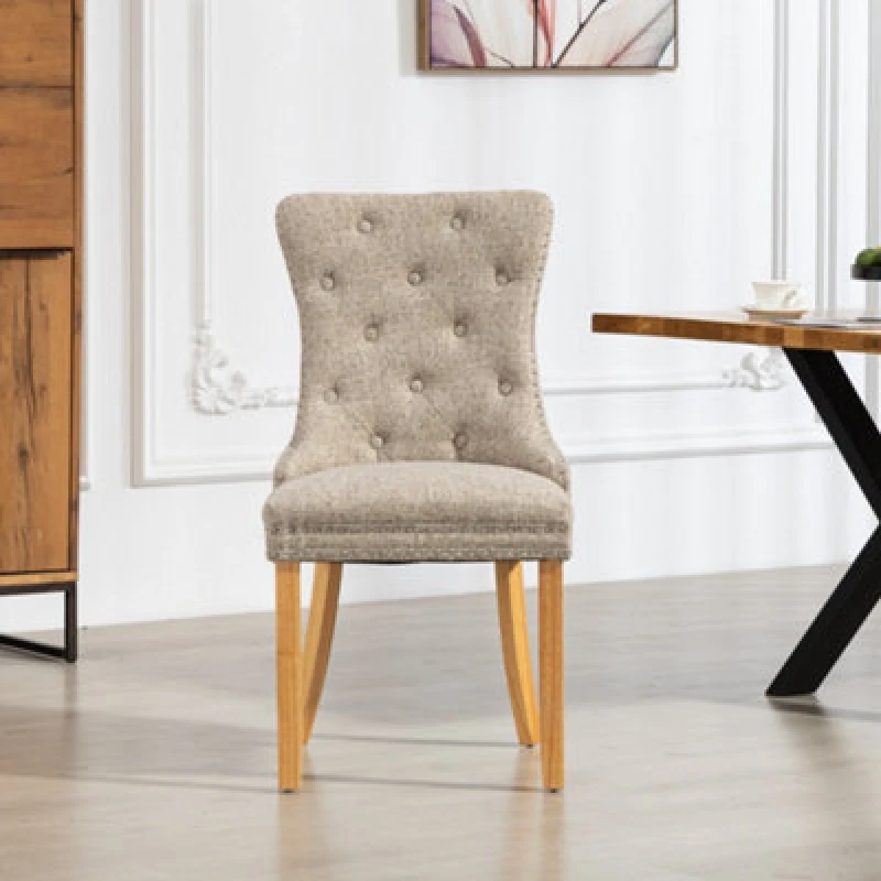 Image of Artemis Home Rezzato Fabric Dining Chairs - Set of 2 in Light Brown Size: 2 Pack Light Brown Unisex 2 Pack