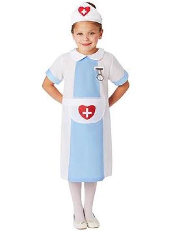 Image of Nurse Child Costume One Colour WZH59 Unisex 3-4,5-6,7-8