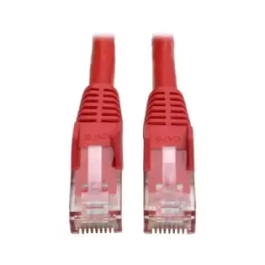 Image of Tripp Lite N201-015-RD Cat6 Gigabit Snagless Molded (UTP) Ethernet Cable (RJ45 M/M) Red 15 ft. (4.57 m)