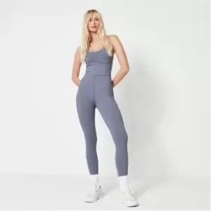 Image of Missguided MSGD Sports Racer Neck Gym Unitard - Grey