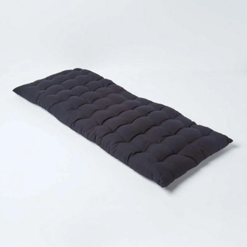 Image of Homescapes Bench Cushion, Two Seater Black