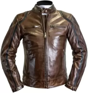 Image of Helstons Modelo Motorcycle Leather Jacket, brown, Size S, brown, Size S