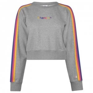 Image of Champion Rainbow Tape Crew Sweater - Grey