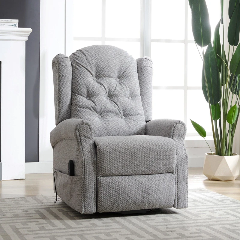 Image of Artemis Home Crawley Electric Riser Recliner with Massage & Heat in Light Grey Light Grey Unisex