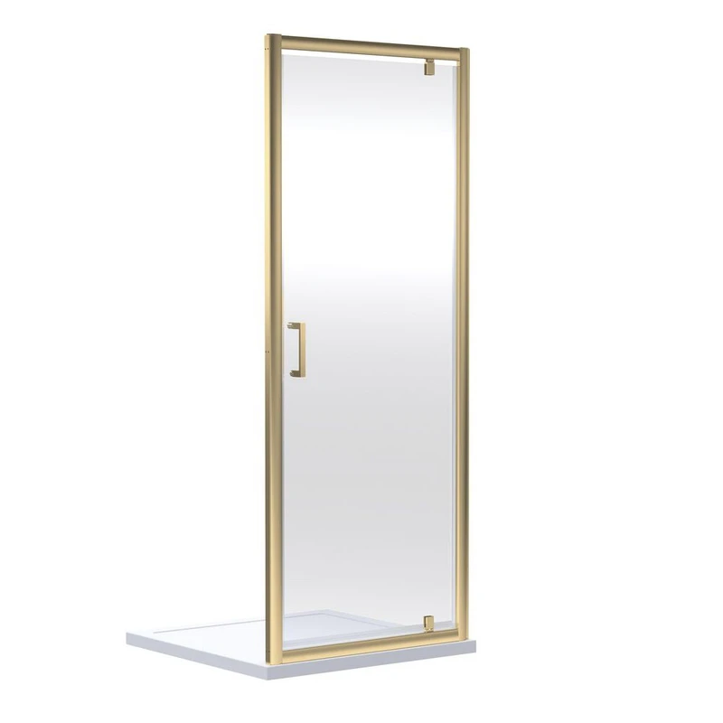 Image of nuie Rene 1900 x 900mm Pivot Shower Door - Brown, Brown SMPD90BB-E6