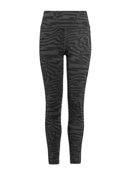 Image of adidas Junior Girls Train Icons Printed Leggings - Black, Size 7-8 Years, Women