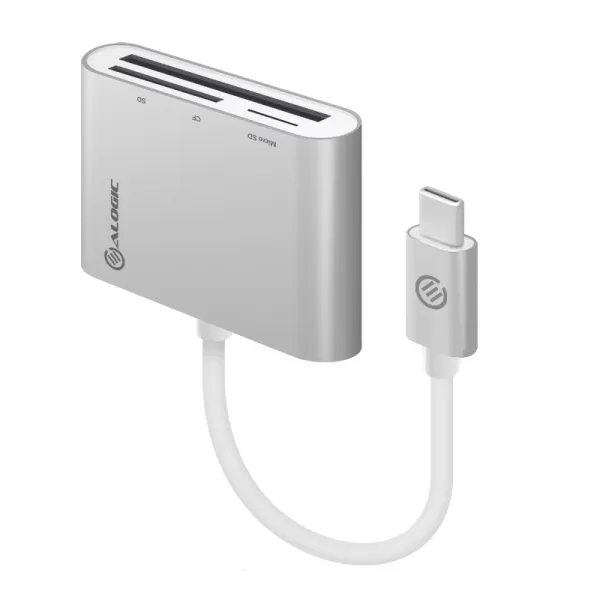 Image of ALOGIC USB-C Multi Card Reader, Prime Series, Silver