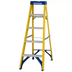 Image of Werner Fibreglass Swingback 5Tread Stepladder