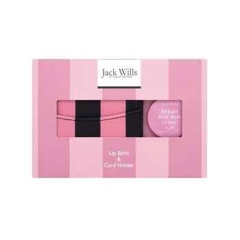 Image of Jack Wills Cardholder and Lip Balm Gift Set - Pink