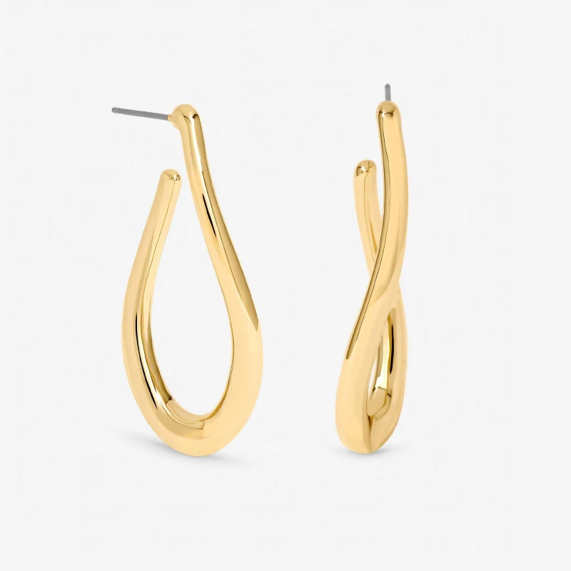 Image of Mood Gold Plated Twist Hoop Earrings Gold female One Size
