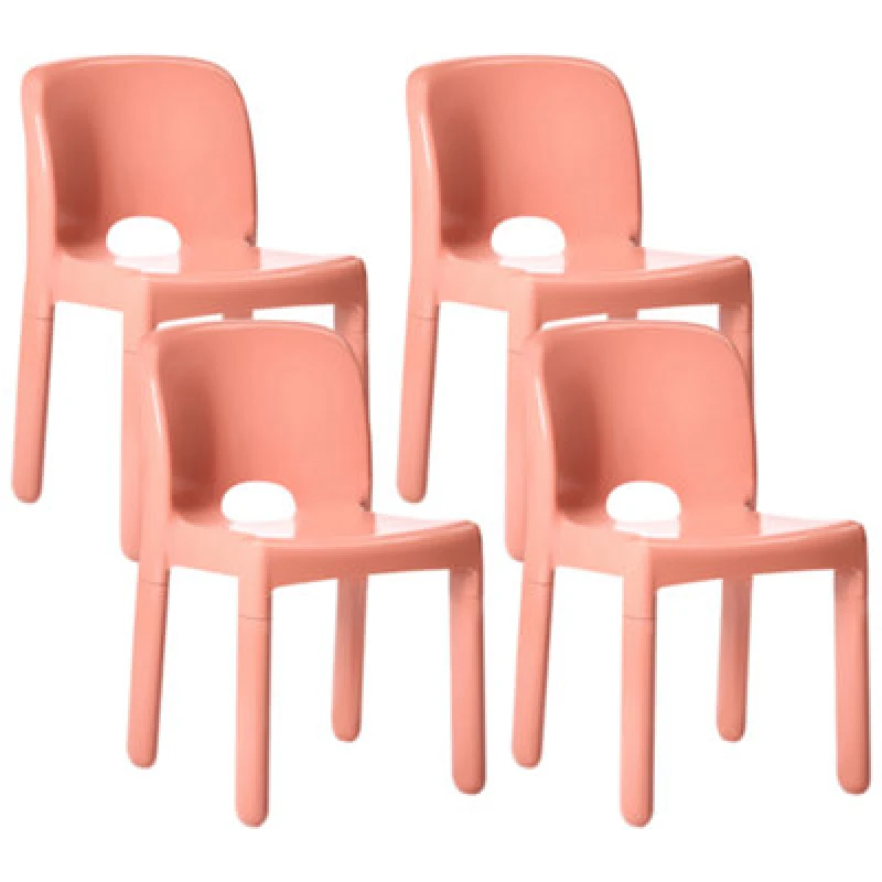 Image of Beliani Set Of 4 Garden Chairs Betim Coral