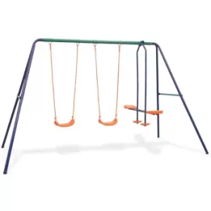 Image of Vidaxl - Swing Set with 4 Seats Orange Orange
