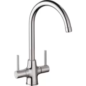 Image of Blanco Chrome Twin Lever Mode Kitchen Mixer Tap