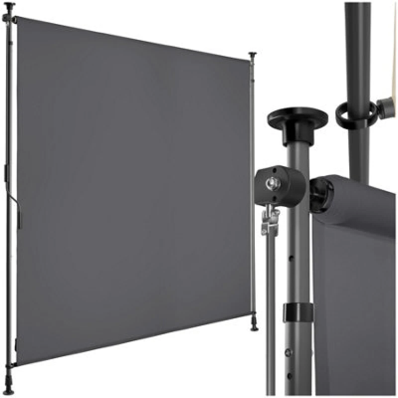 Image of Tectake Retractable Awning Taija - Tooless Installation, With Hand Crank, Retractable And Uv Blocking 150 X 310 Cm - Dark Grey