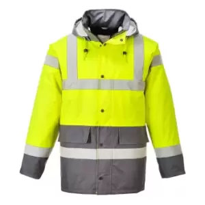 Image of Oxford Weave 300D Class 3 Hi Vis Contrast Traffic Jacket Yellow / Grey S