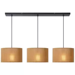Image of Lucide MAGIUS - Bar Pendant Light - 3xE27 - Light Wood